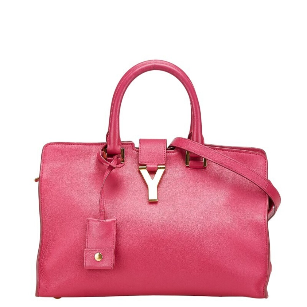 Saint Laurent Cabas Y line handbag shoulder bag pink leather
